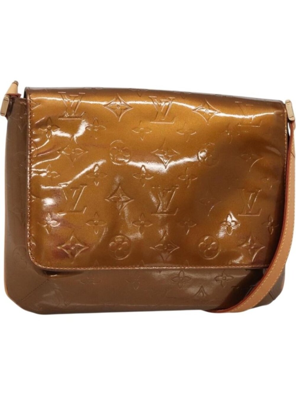 LOUIS VUITTON Monogram Vernis Thompson Street Bag Bronze M91124